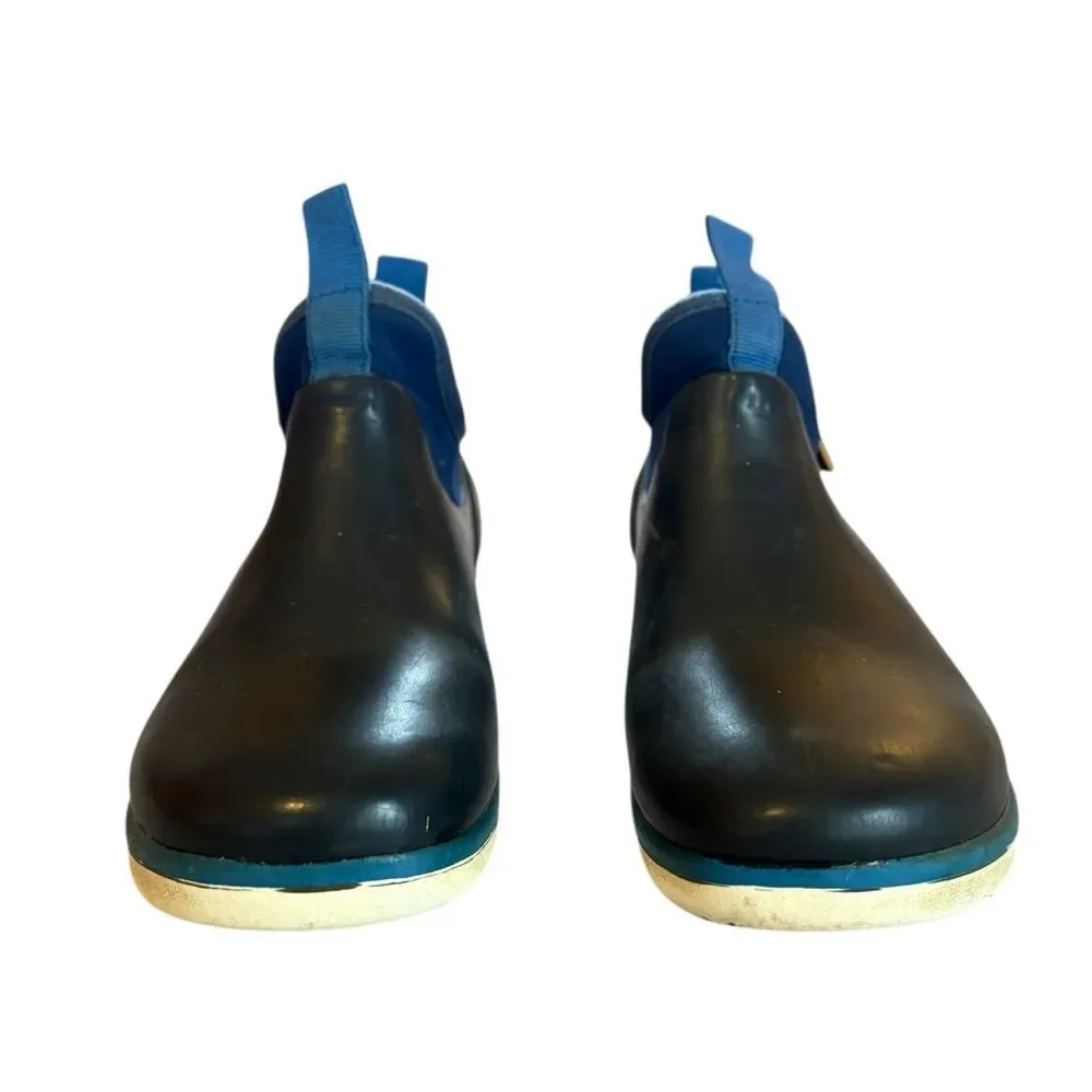 Bogs Riley Rain Boot Pull On Style Black Blue Youth Size 3